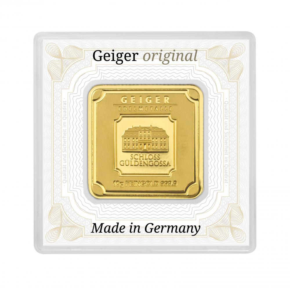 LEV Goldbarren 10g Geiger Original Schloss Güldengossa